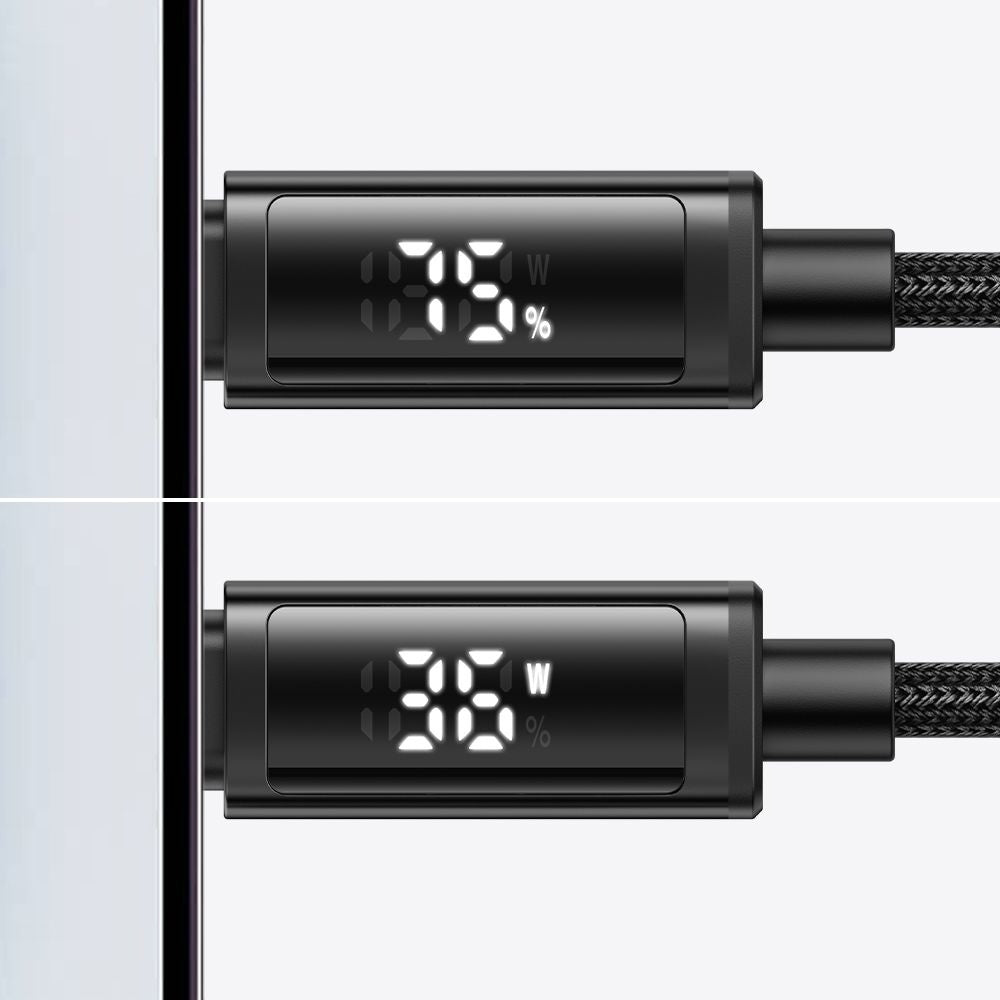 Mcdodo - Data Cable (CA-7990) - USB-C to Lightning, Dual LED Display, 36W, Fast Charging, 1.2m - Black