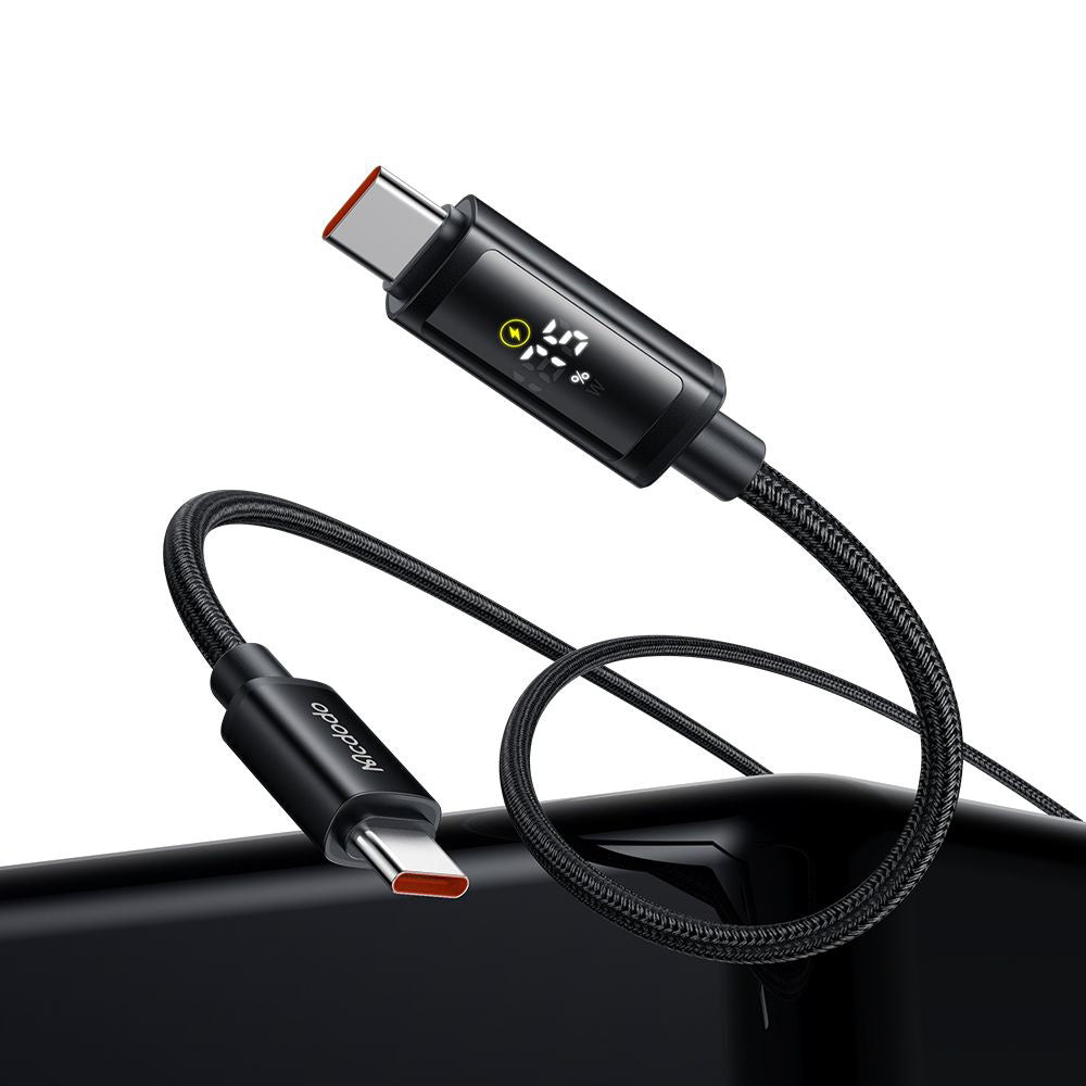 Mcdodo - Data Cable (CA-8000) - USB-C to USB-C, Dual LED Display, 100W, Fast Charging, 1.2m - Black