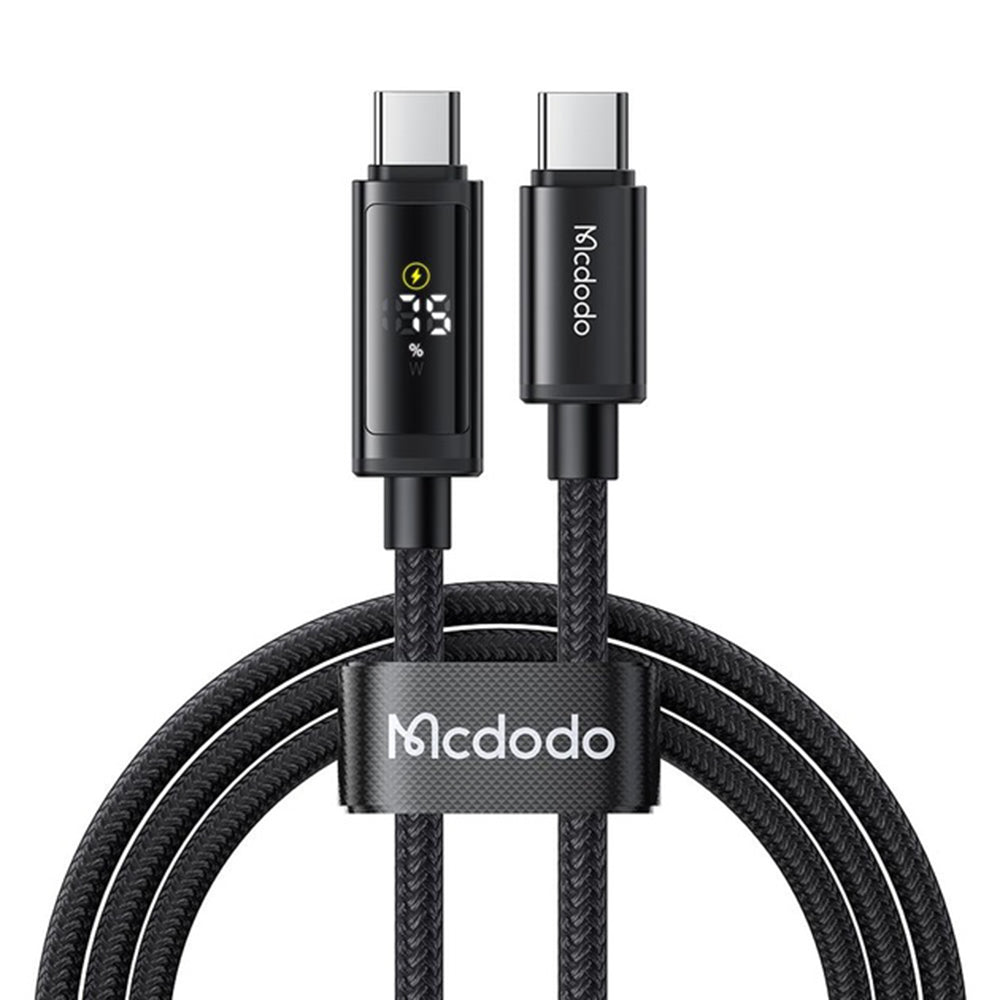 Mcdodo - Data Cable (CA-8000) - USB-C to USB-C, Dual LED Display, 100W, Fast Charging, 1.2m - Black