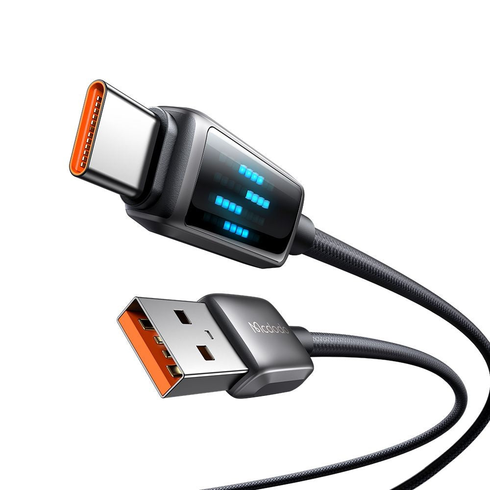 Mcdodo - Data Cable (CA-2350) - USB-C to USB-A, 6A, LED Display, 1.2m - Black
