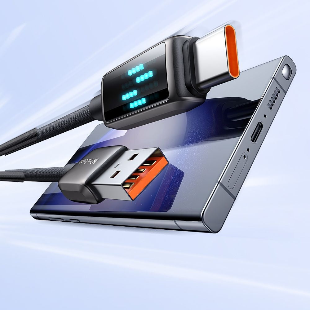 Mcdodo - Data Cable (CA-2350) - USB-C to USB-A, 6A, LED Display, 1.2m - Black