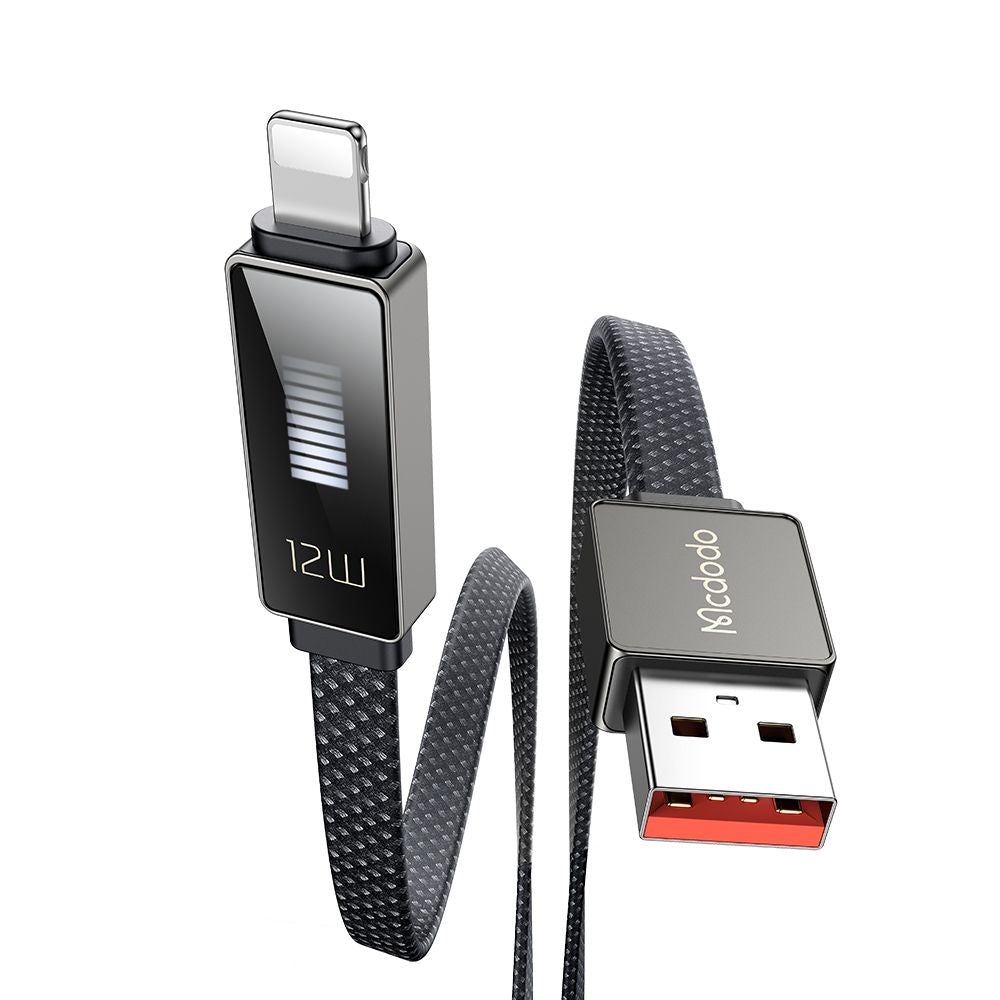 Mcdodo - Data Cable Rythm Series (CA-4970) - USB-A to Lightning, 3A, LED Display, 1.2m - Black