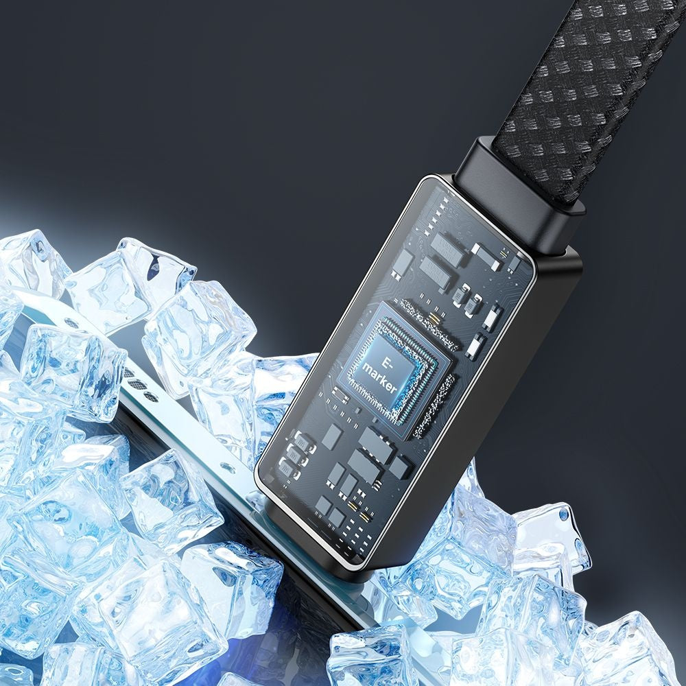 Mcdodo - Data Cable Rythm Series (CA-4470) - Type-C to Type-C, 100W, LED Display, PD Fast Charging, 1.2m - Black