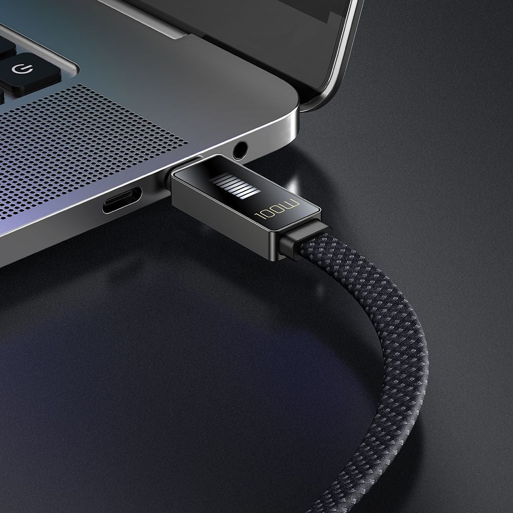 Mcdodo - Data Cable Rythm Series (CA-4470) - Type-C to Type-C, 100W, LED Display, PD Fast Charging, 1.2m - Black