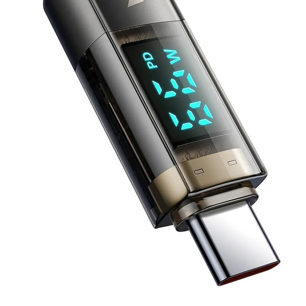 Mcdodo - Data Cable (CA-3610) - Type-C to Type-C, 100W, Digital Display, Auto Power Off, Transparent Design, 1.2m - Black