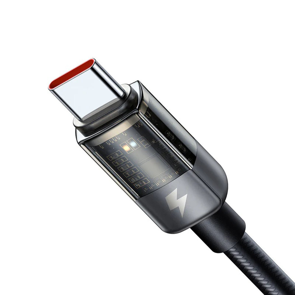 Mcdodo - Data Cable (CA-2840) - Type-C to Type-C, 100W, Fast Charging, Transparent Design, Auto Power Off, 1.2m - Black