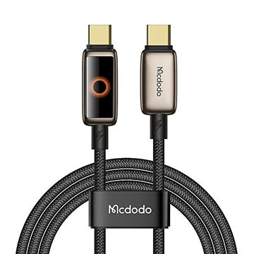 Mcdodo - Data Cable (CA-6681) - with Breathing Light LED Display, USB-C to USB-C, Auto Power Off, 100W, 1.2m - Desert Gold