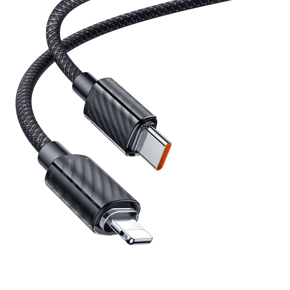 Mcdodo - Data Cable (CA-3660) - Type-C to Lightning, Transparent Design, 36W, 1.2m - Black