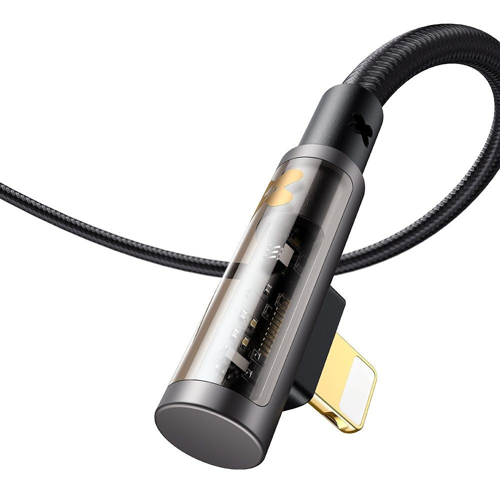 Mcdodo - Data Cable (CA-3390) - USB-C to Lightning, 90 Degree Design, 36W, Transparent Design, 1.2m - Black