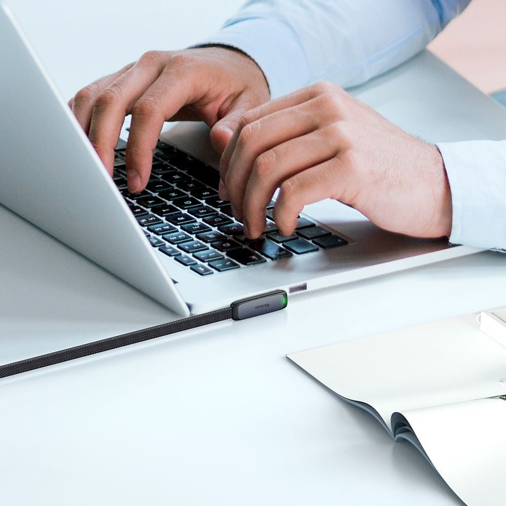 Mcdodo - Data Cable (CA-3360) - USB-C to USB-C, 90 Degree Design, 65W, LED Indicator, 1.2m - Black