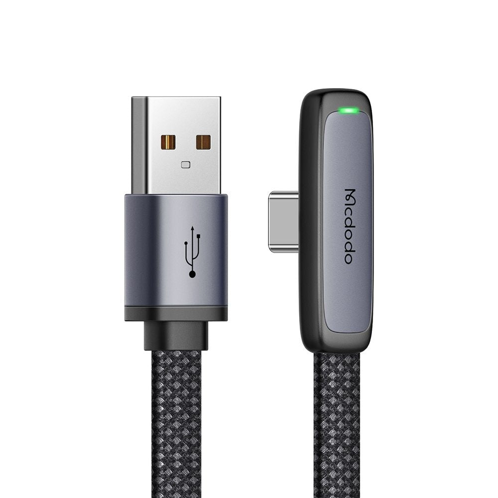 Mcdodo - Data Cable (CA-3340) - USB-C to USB-A, 90 Degree Design, 100W, LED Indicator, 1.2m - Black