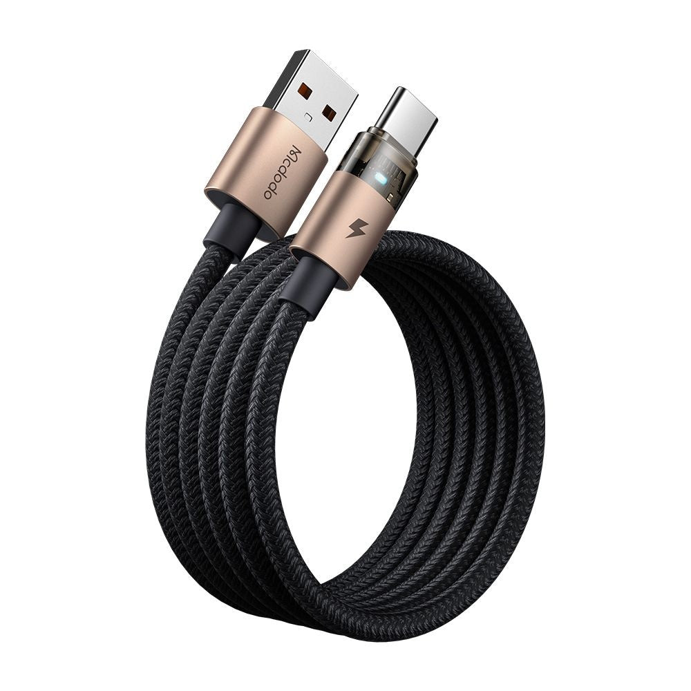 Mcdodo - Data Cable (CA-6891) - with Charging Light, USB-C to USB-A, Transparent Cable, 6A, 1.2m - Desert Gold