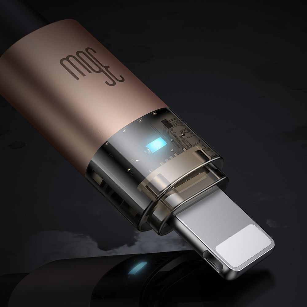 Mcdodo - Data Cable (CA-6941) - with Charging Light, USB-C to Lightning, Transparent Cable, 36W, 1.2m - Desert Gold