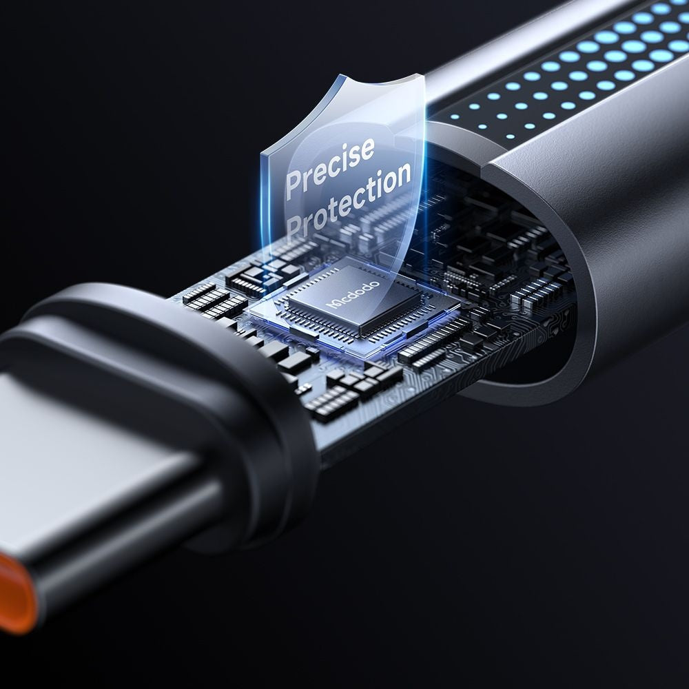 Mcdodo - Data Cable (CA-5740) - with Breathing Light, USB-C to USB-C, 100W, 5A, 1.2m - Black