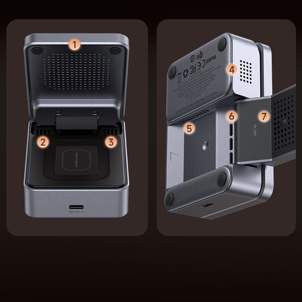 Mcdodo - Wireless Charging Station (CH-5192) - with Wall Charger + Type-C Cable, Qi2, 22.5W, MagQ - Grey