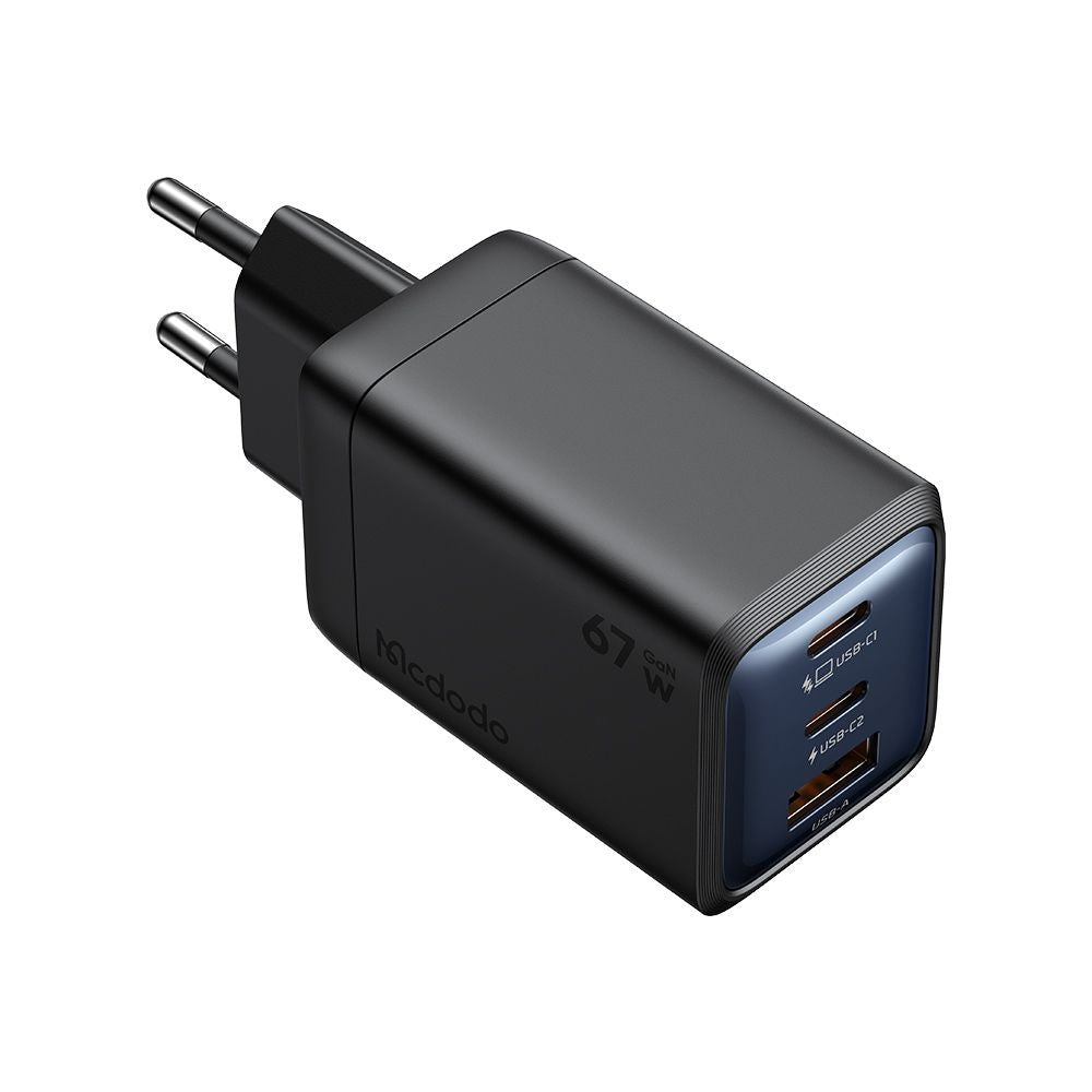 Mcdodo - Wall Charger Gana Mini Series (CH-0970) - 2x USB-C, 1x USB-A, 67W, GaN Technology - Black