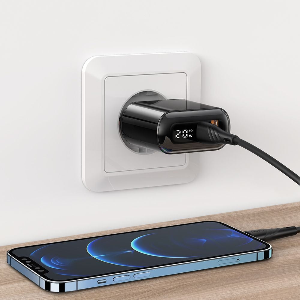 Mcdodo - Wall Charger Chocolate Series (CH-7170) - USB-C/A, 20W, Digital Display, PD + QC - Black