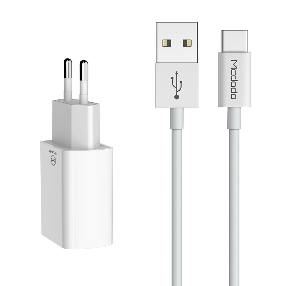 Mcdodo - Wall Charger Special Offer Series (CH-6721) - Cable Included, 2x USB-A, 2.4A, Multiple Protection, 1m - White