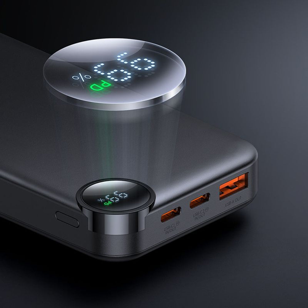 Mcdodo - Power Bank (MC-3850) - USB, 2x Type-C, 10000mAh, 30W, LED Display - Black