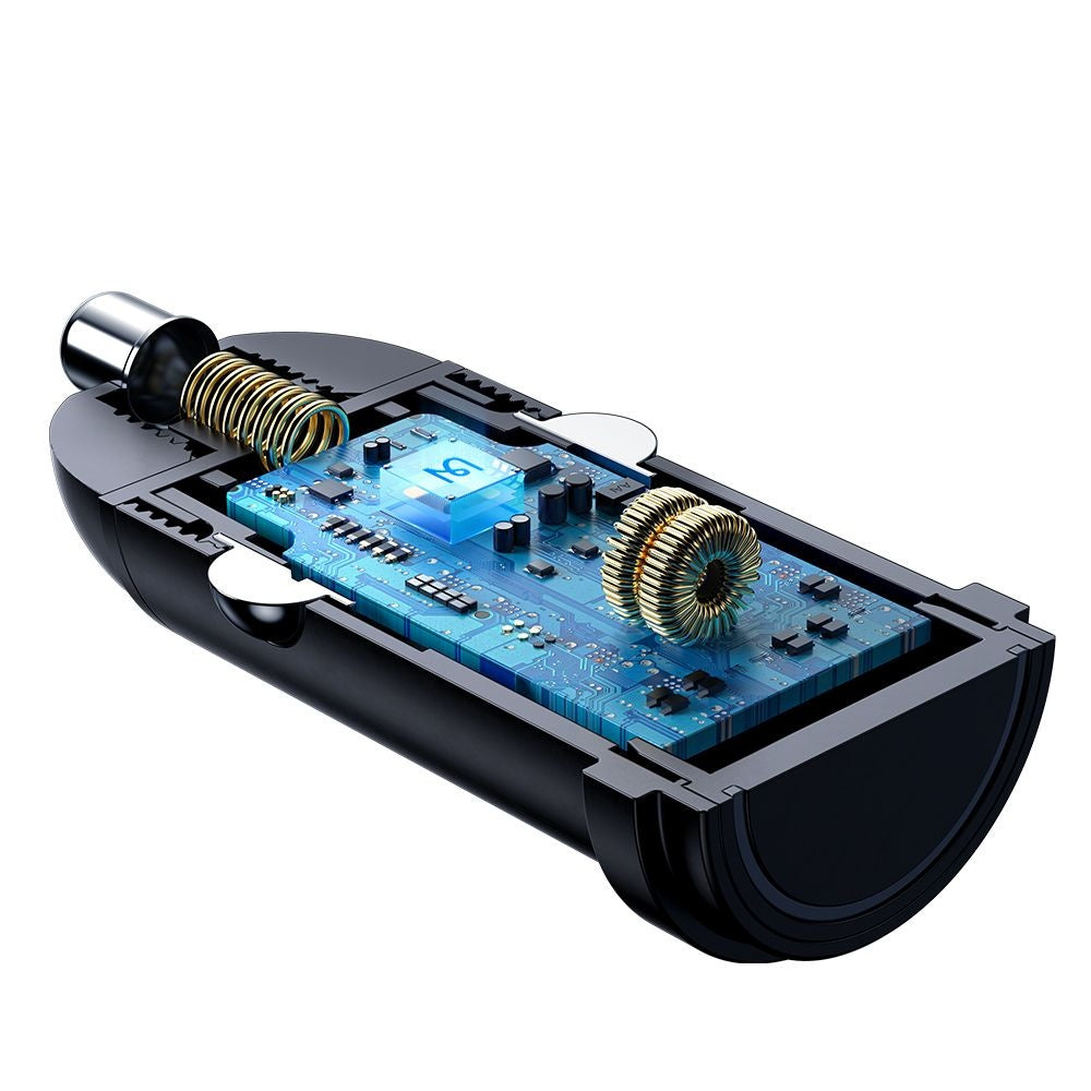 Mcdodo - Car Charger Obsidian Series (CC-7491) - Type-C, PD30W, Smart IC, Mini Size, 1.2m - Black