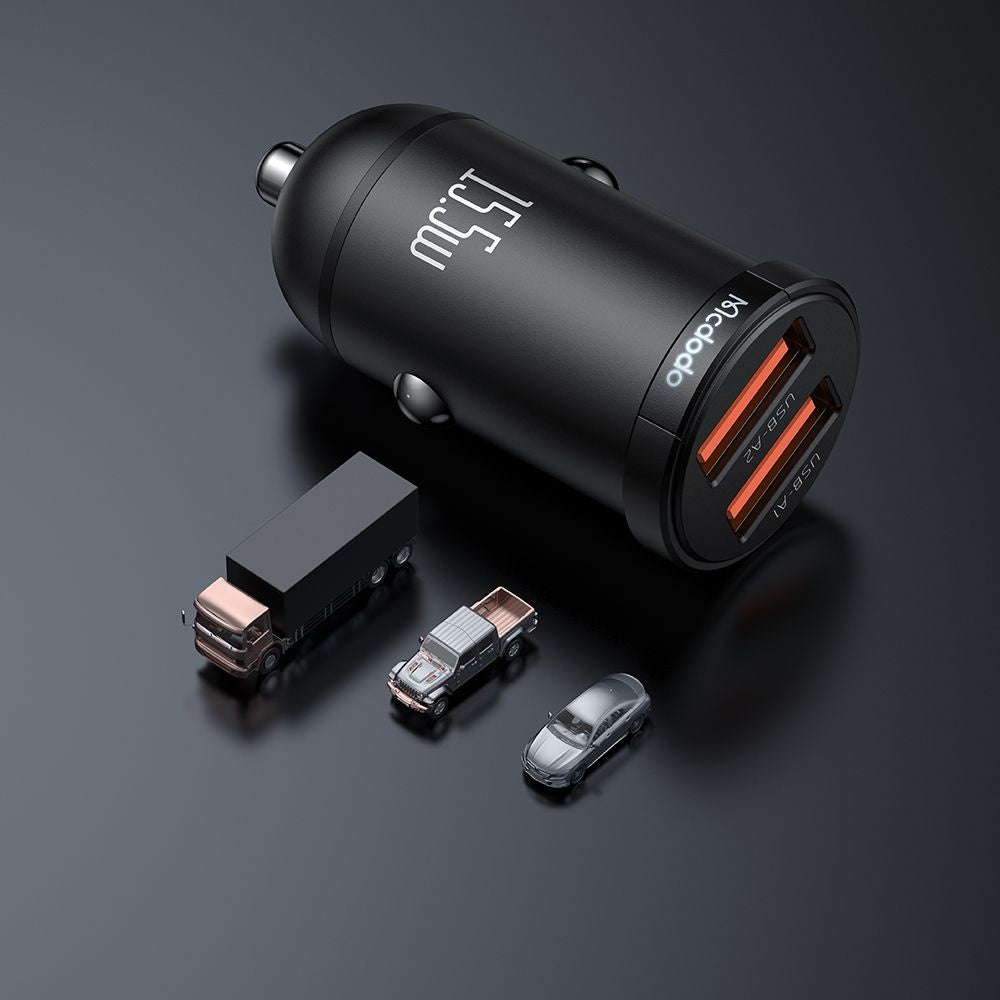 Mcdodo - Car Charger Cool Series (CC-2950) - Dual-Port, 15.5W, Mini Size, 12-24V - Black