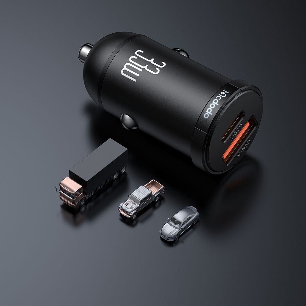 Mcdodo - Car Charger Cool Series (CC-2320) - Dual-Port, Fast Charger, 33W, Mini Size, 12-24V - Black