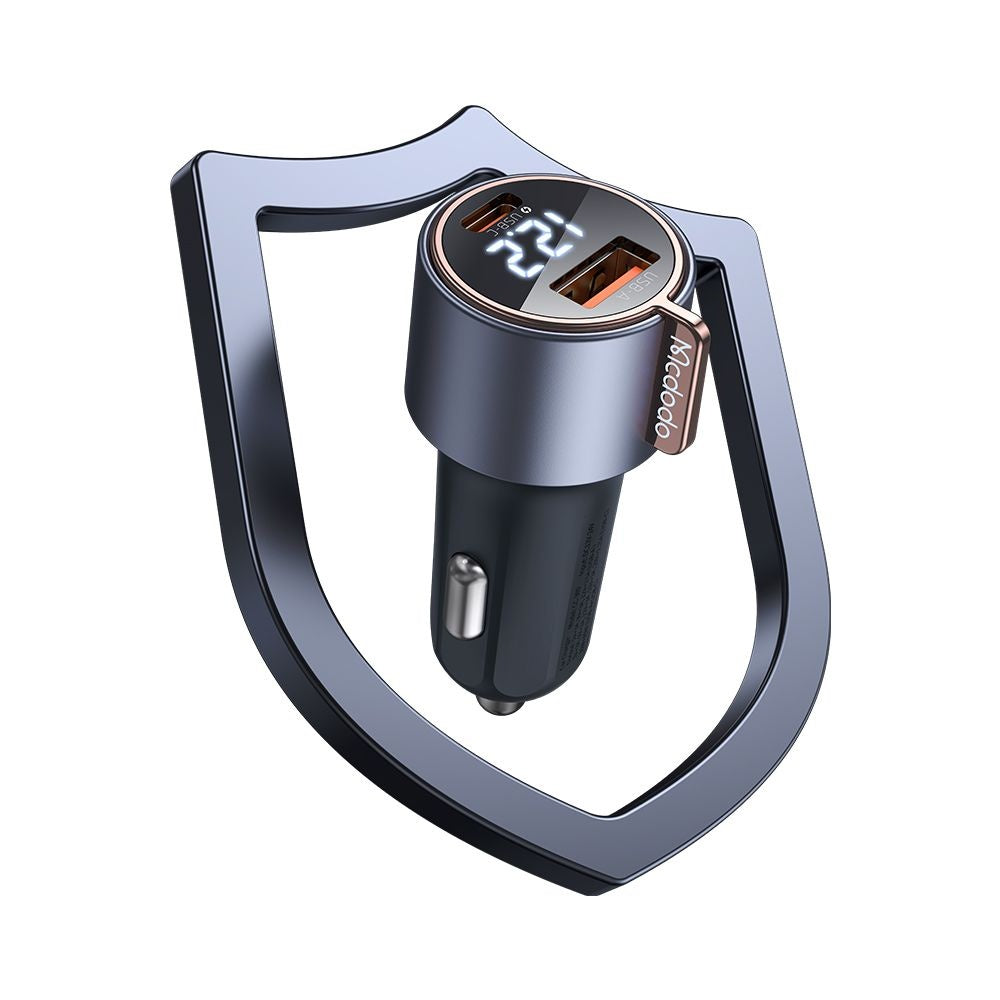 Mcdodo - Car Charger Venus Series (CC-3690) - Dual Port, Fast Charger, PD75W, Digital Display, 12-24V - Black