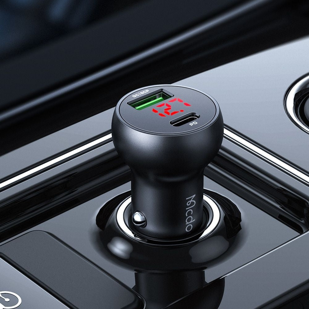 Mcdodo - Car Charger (CC-7030) - Dual Port, Fast Charging, 45W, Digital Display, Multiple Protections - Black