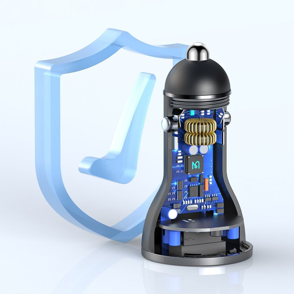 Mcdodo - Car Charger (CC-5670) - Dual Port, 95W, Fast Charge, Smart LED Digital Display - Black