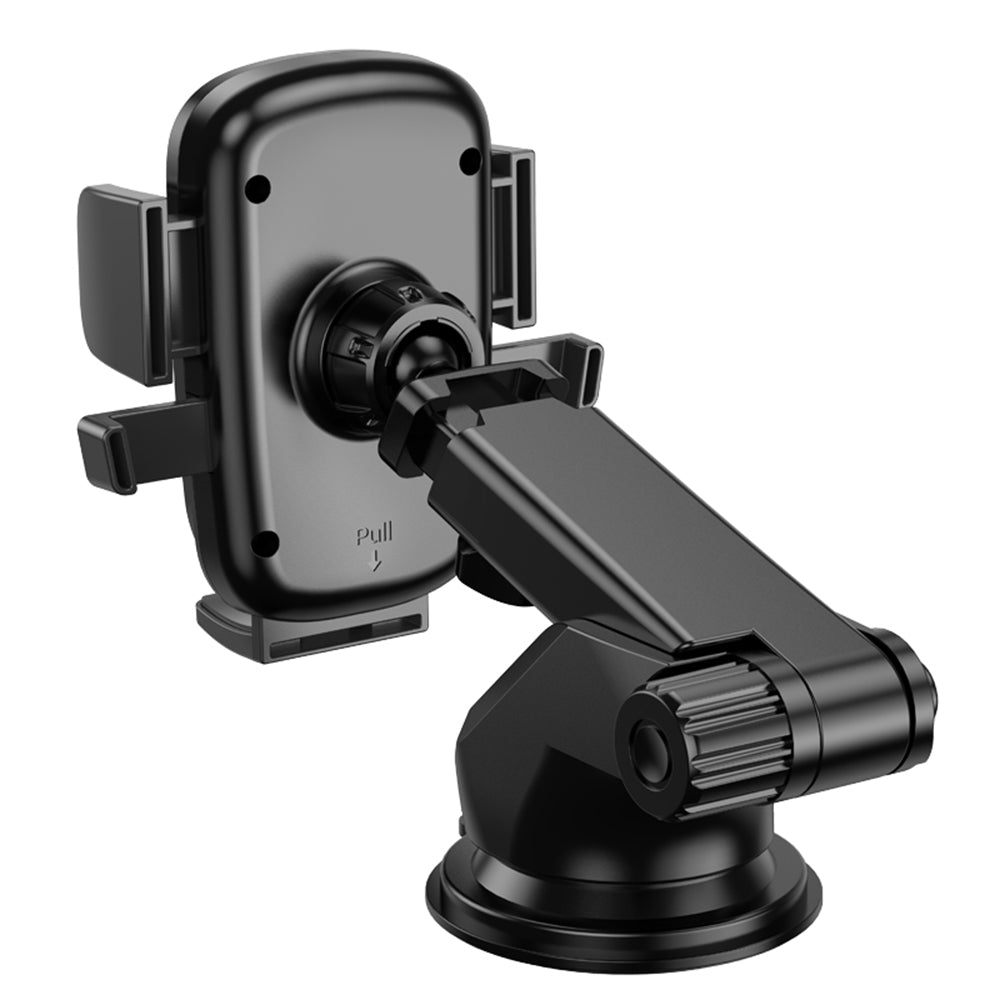 Borofone - Car Holder Dainty (BH60) - with Suction Cup, for Dashboard/Windshield, 4.5-7" Phone - Black Grey