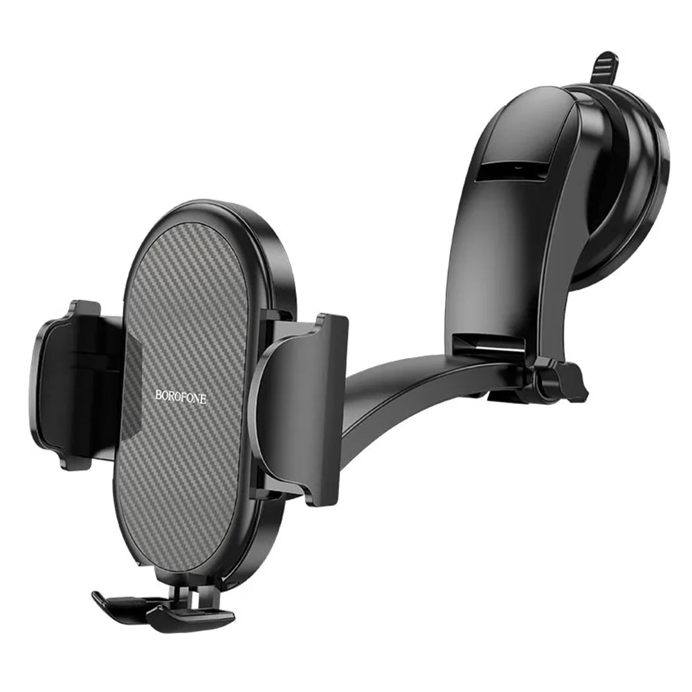 Borofone - Car Holder (BH73) - with Suction Cup, for Dashboard/Windshield, 360° Adjust, Universal, Telescopic Arm - Black