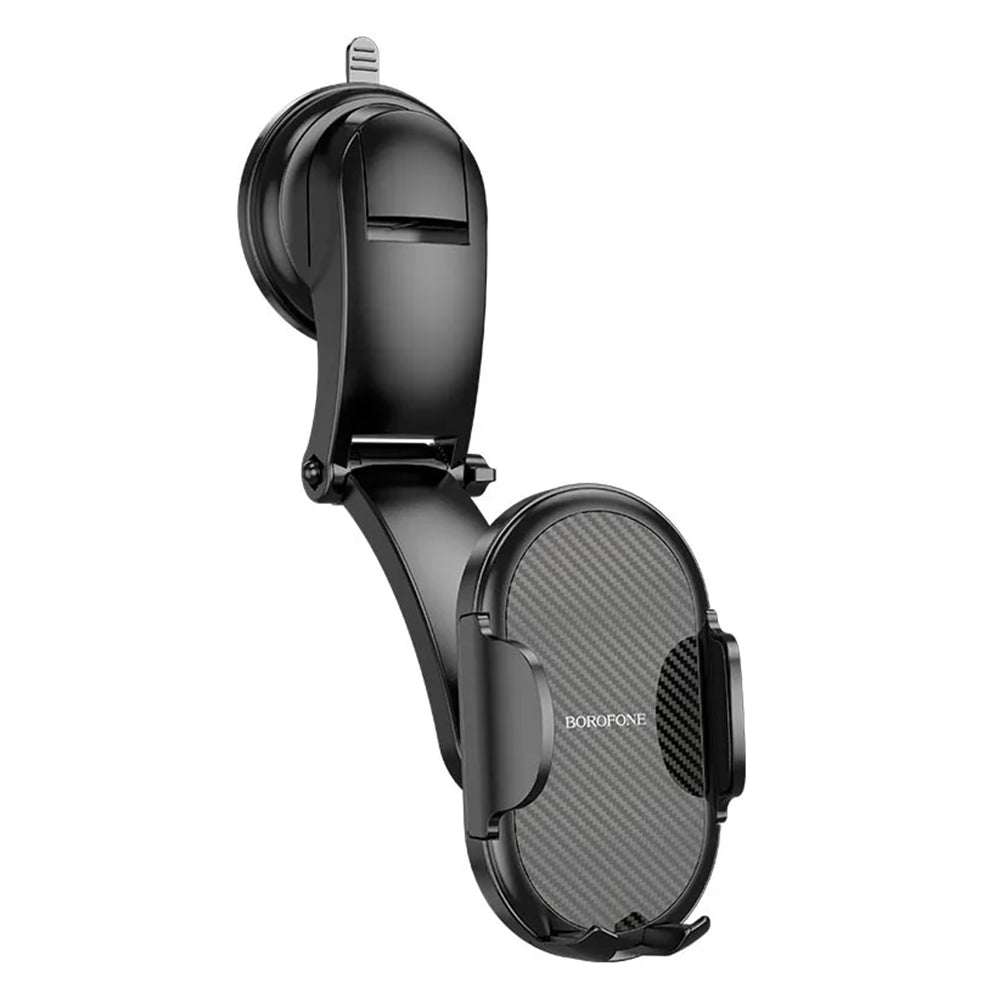 Borofone - Car Holder Charm (BH73) - with Suction Cup, for Dashboard/Windshield, 360° Adjust, Universal, Telescopic Arm - Black