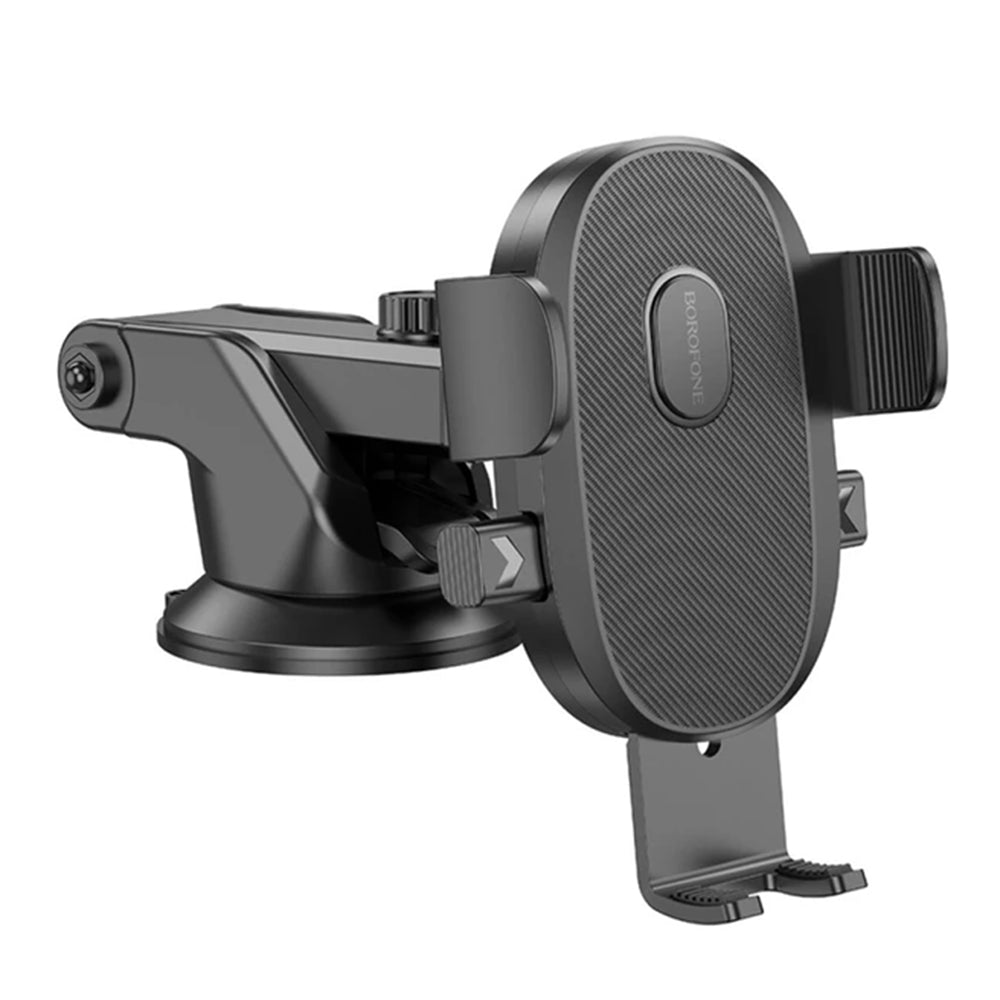 Borofone - Car Holder Grand (BH93) - with Suction Cup, for Dashboard/Windshield, 360° Adjust, Telescopic Arm, 4.5–7" - Black