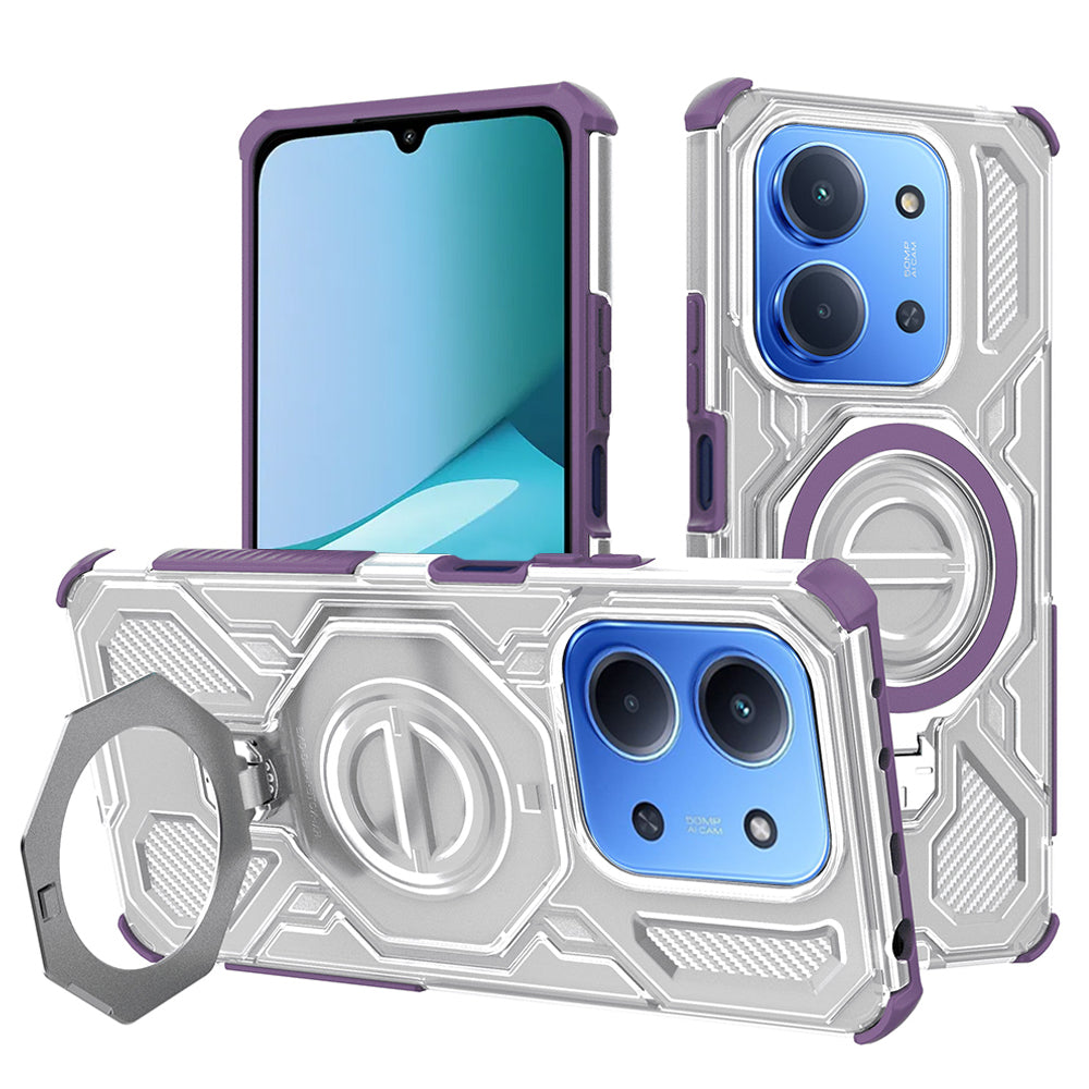 Techsuit - Carbon Shield PRO - Xiaomi Redmi 15C 4G / Redmi 15C 5G / Poco C85 4G - Purple Transparent