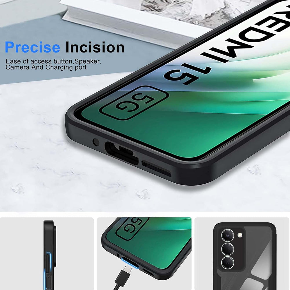 Techsuit - ColorVerse 360 Series + Screen Protector - Xiaomi Redmi 15 4G / Redmi 15 5G - Black