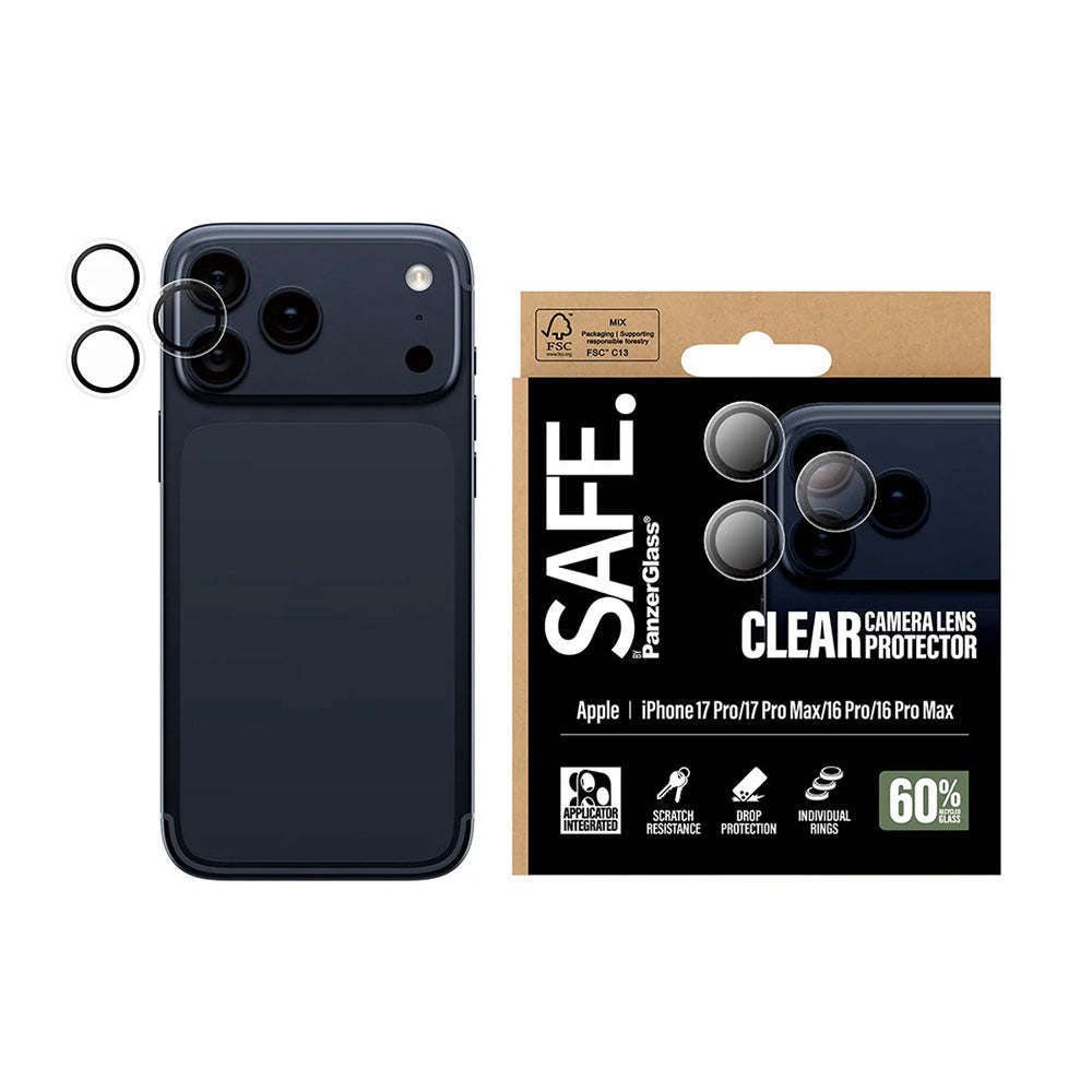 PanzerGlass® - SAFE. Camera Lens Protector - iPhone 17 Pro / iPhone 17 Pro Max / iPhone 16 Pro / iPhone 16 Pro Max - Clear
