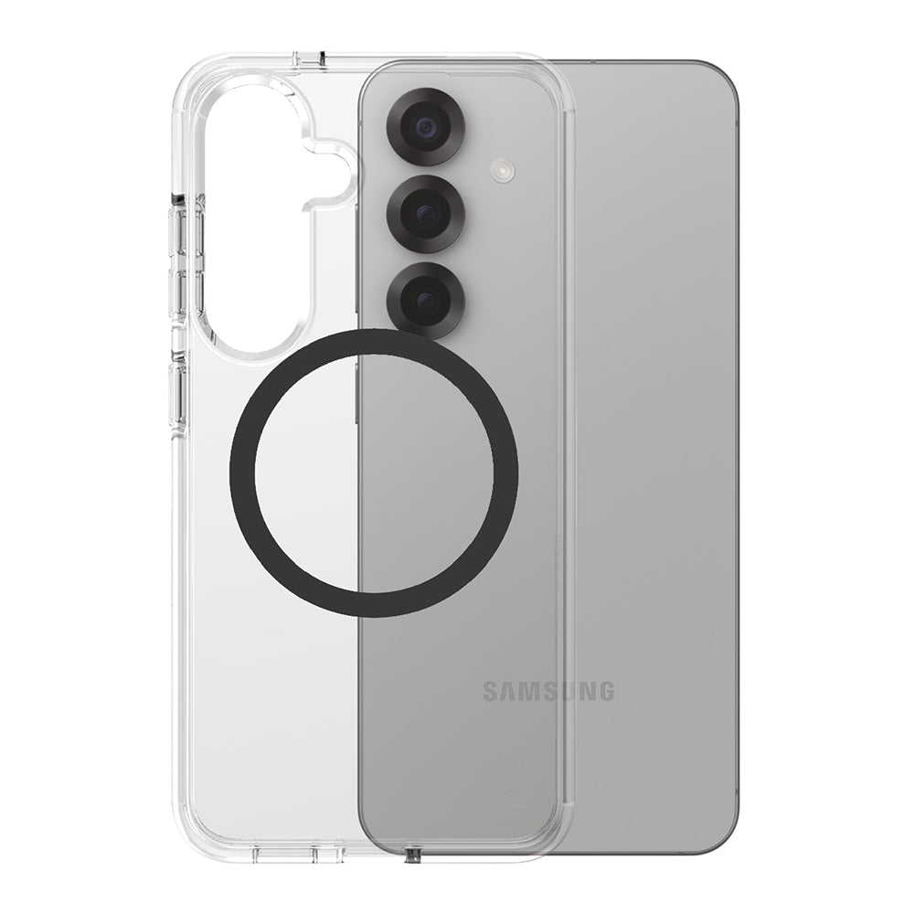 PanzerGlass® - CARE Flagship Urban Combat Black Qi Compatible - Samsung Galaxy S25 - Clear