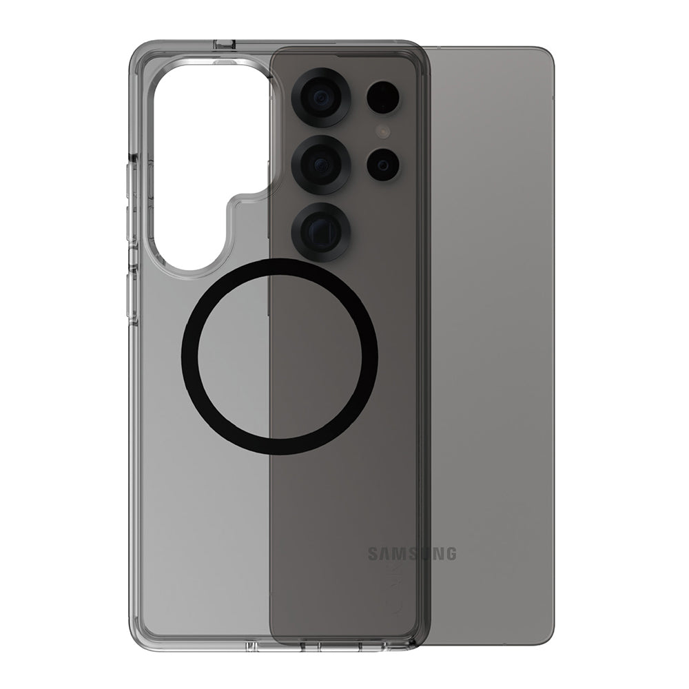 PanzerGlass® - CARE Flagship Urban Combat Black Qi Compatible - Samsung Galaxy S25 Ultra - Smokey