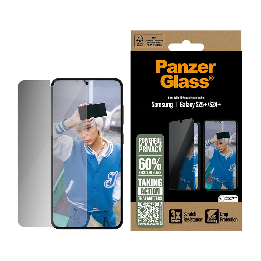 PanzerGlass® - Ultra-Wide Fit Privacy Screen Protector - Samsung Galaxy S25 Plus / S24 Plus - Clear