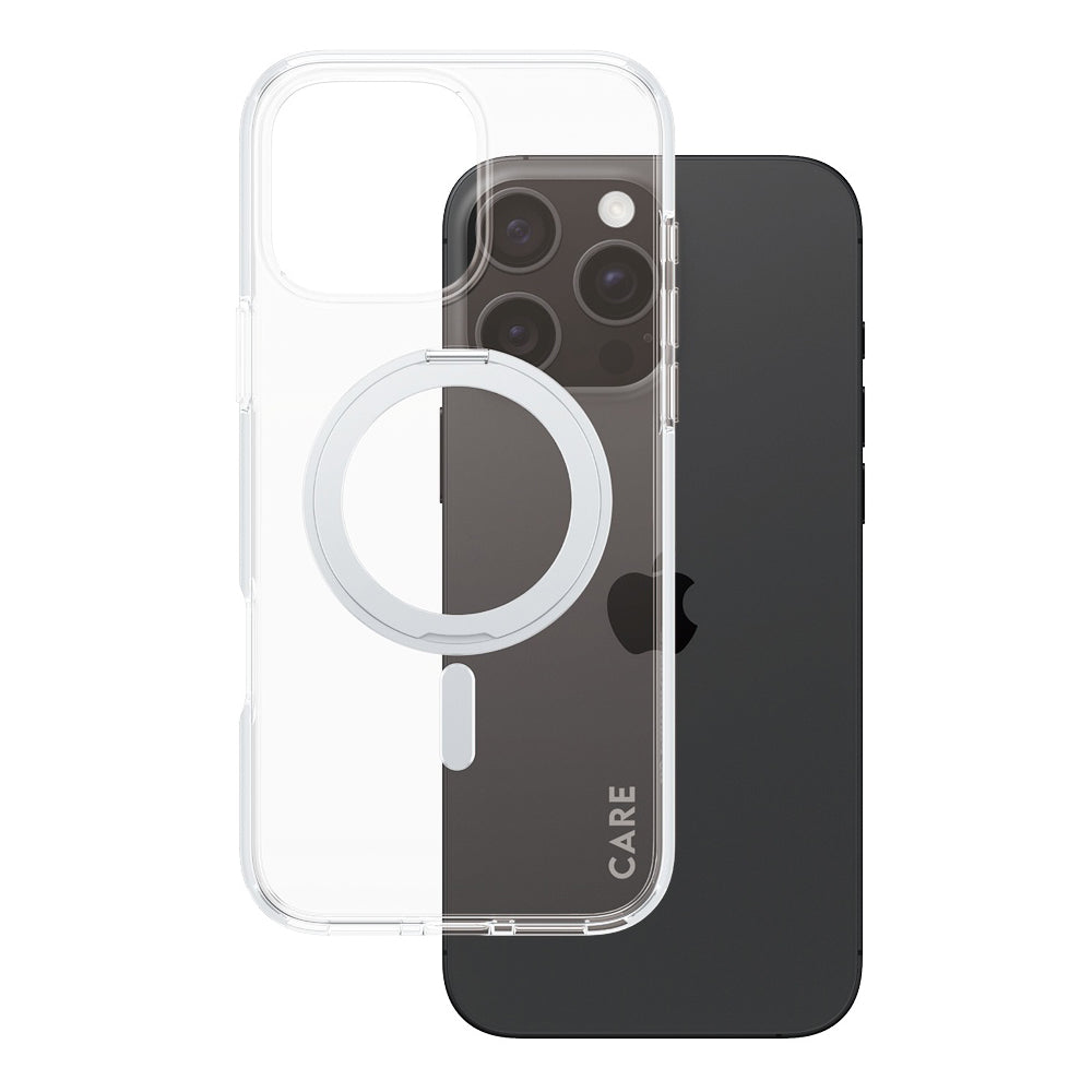 PanzerGlass® - CARE Feature Silver Kickstand & MagSafe - iPhone 16 Pro Max - Clear