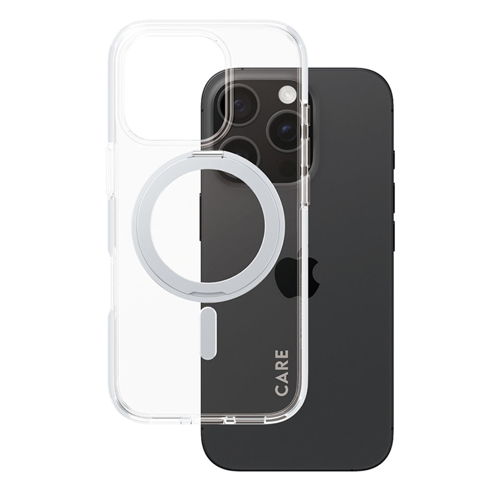 PanzerGlass® - CARE Feature Silver Kickstand & MagSafe - iPhone 16 Pro - Clear