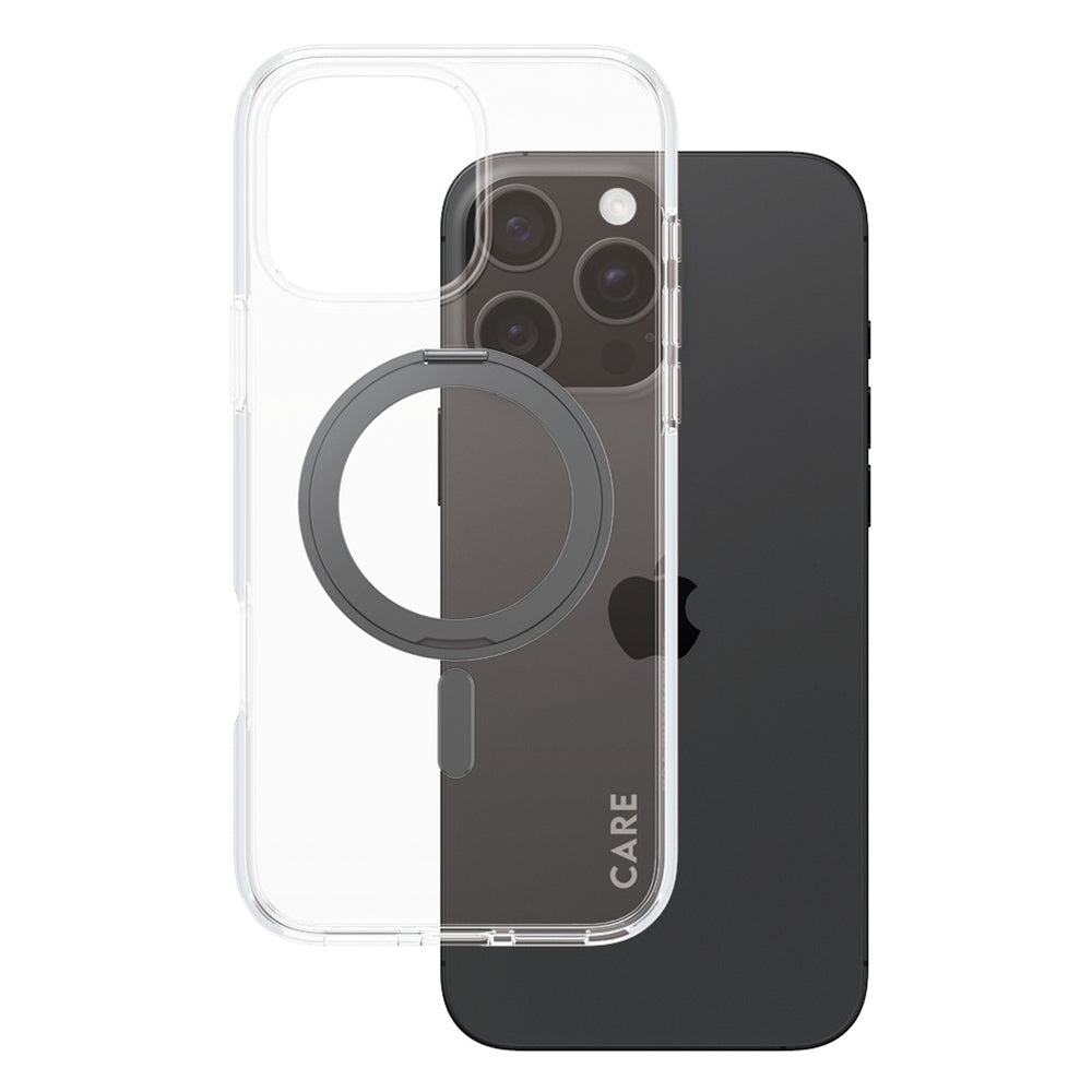 PanzerGlass® - CARE Feature Black Kickstand & MagSafe - iPhone 16 Pro Max - Clear