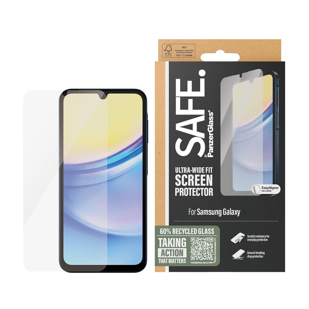 PanzerGlass® - SAFE. Ultra-Wide Fit Screen Protector - Samsung Galaxy A16 4G / A16 5G - Clear