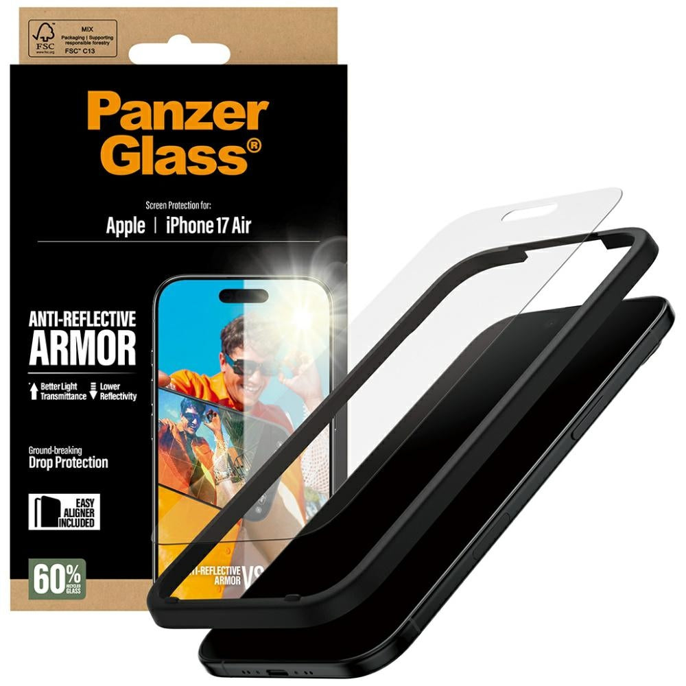 PanzerGlass® - Anti-Reflective Armor Screen Protector w. EasyAligner - iPhone 17 Air - Matte Clear