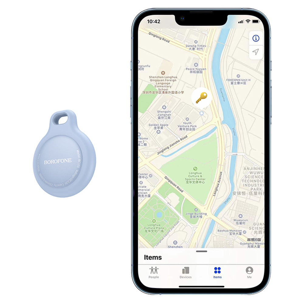 Borofone - Smart Positioning Anti-lost Device Exquisite (BC101) - Compatible Apple Find My (iOS Only), 230mAh - Midnight Black