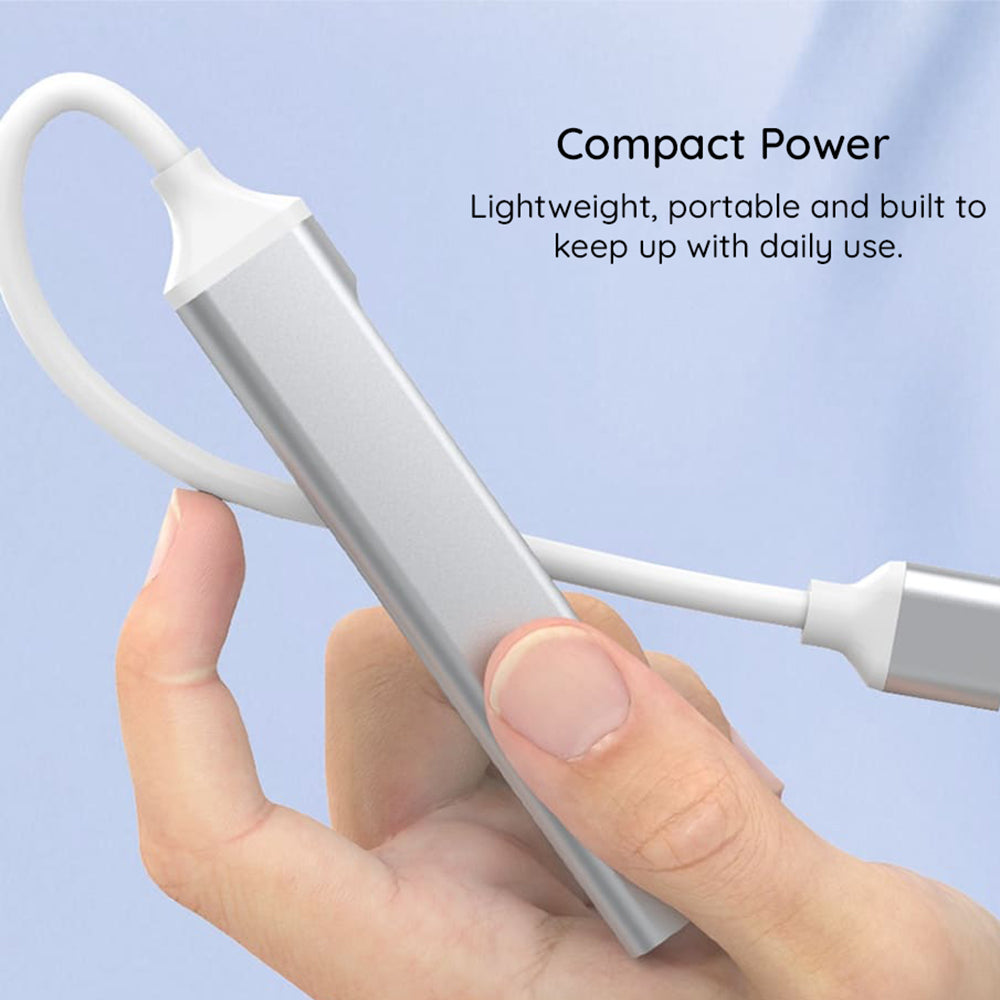 Techsuit - Docking Station PolarisBridge 4 in 1 (H18) - USB-C to 1x USB 3.0, 2x USB 2.0, 1x Type-C - Gray/White