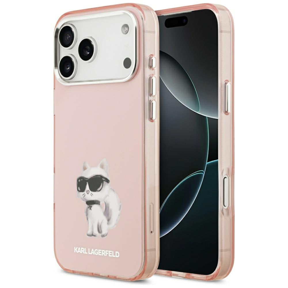 Karl Lagerfeld - IML Aquarelle Choupette & Logo MagSafe (KLHMP17LHMCHAQOP) - iPhone 17 Pro - Pink