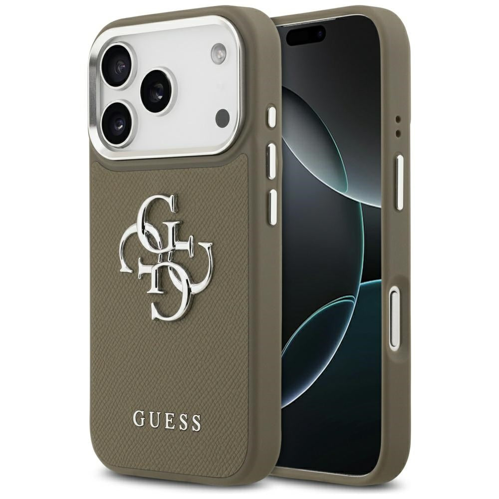 Guess - Hardcase Grained Big 4G Classic Logo (GUHCP17LPG4SMCEW) - iPhone 17 Pro - Brown