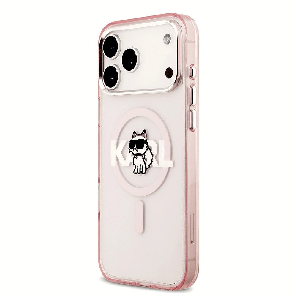 Karl Lagerfeld - IML Choupette Sketch Logo MagSafe (KLHMP17LHGCHGKBP) - iPhone 17 Pro - Pink