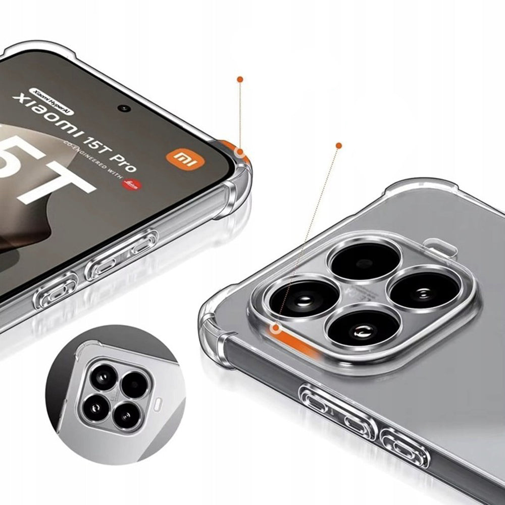 Techsuit - Shockproof Clear Silicone - Xiaomi 15T Pro - Clear